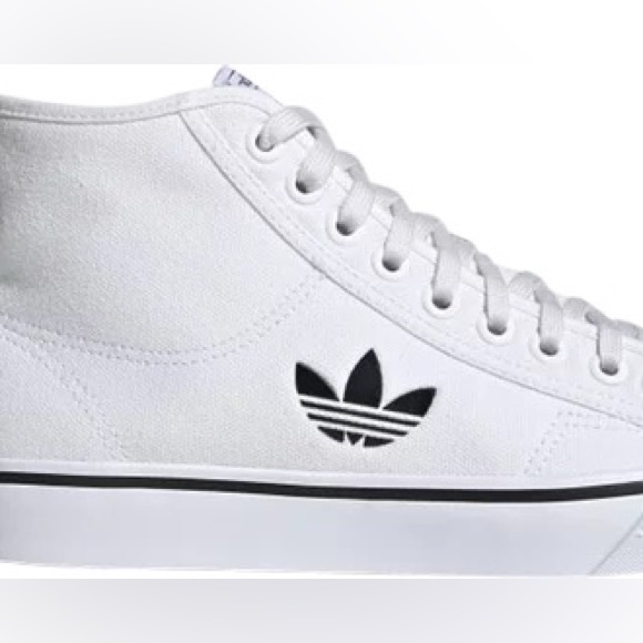 Adidas high tops white sneakers  classic Adidas originals shoes all white upper - Picture 5 of 6